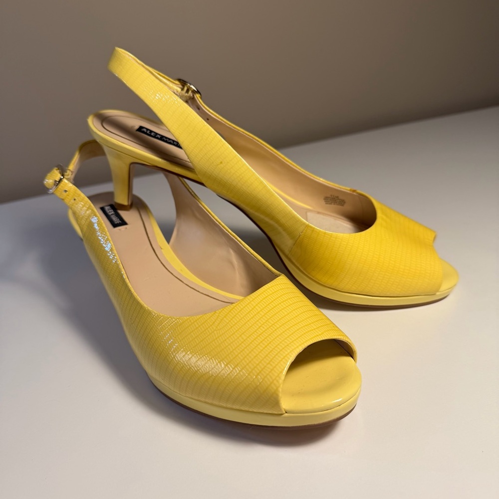 HOLD FOR @phaanderson: NEW Alex Marie 11 Genuine Leather Yellow Slingback Shoes